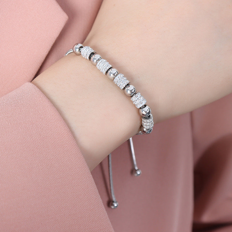 Round & Diamond-Encrusted Bracelet