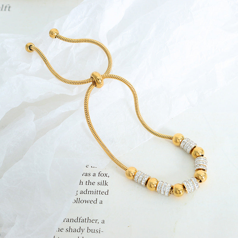Round & Diamond-Encrusted Bracelet