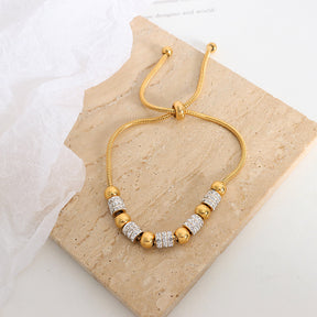 Round & Diamond-Encrusted Bracelet